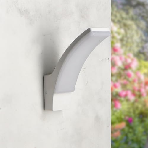 M Ledme LED-Wandleuchte Winni Weiß, 12 W, einstellbare Farbtemperatur (CCT), 840 Lumen, IP54 wasserdicht, Außenleuchte für Garten, Terrasse oder Fassade von M Ledme