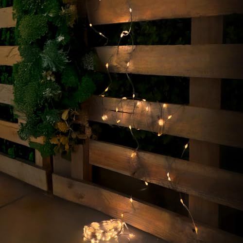 M Ledme M mimotec LED Lichterkette Außen mit USB 15M Neutrallicht 4000K Wasserdicht IP65 Terrasse Garten LM2971 von M Ledme