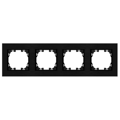 M Ledme Marco Aluminio de 4 Módulos para Enchufes y Interruptores, Kunststoff, Schwarz von M Ledme