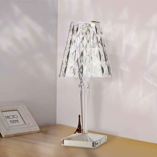 M Ledme - Nachttischlampe, wiederaufladbar, CCT-Farbtemperatur, dimmbar, kaltes Licht, neutrales oder warmes Licht, transparentes Finish, LM9065 von M Ledme