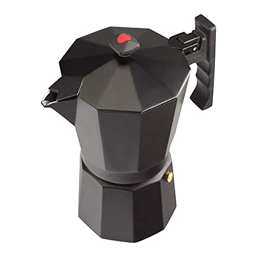 MAGEFESA Columbia – Die Kaffeemaschine Columbia ist aus extra dickem Aluminium gefertigt. Ergonomische Griffe und Griffe aus Bakelit. (Schwarz, 12 Tassen) von Magefesa