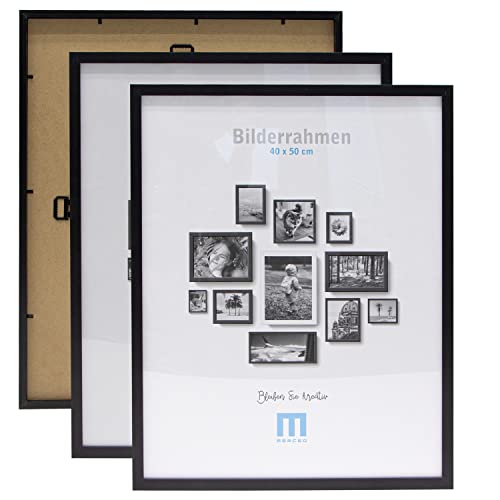 2 Stk. Bilderrahmen 40x50cm in schwarz aus MDF, minimalistisch & modern für Fotos & Bilder. Inkl. Acrylglasschutz. Eignet sich als Tisch-Aufsteller und für die Wand, Hochformat oder Querformat. von M MERCEO
