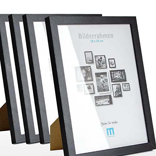 4 Stk. Bilderrahmen 18x24cm in schwarz aus MDF, minimalistisch & modern für Fotos & Bilder. Inkl. Acrylglasschutz. Eignet sich als Tisch-Aufsteller und für die Wand, Hochformat oder Querformat. 4 Stk. Bilderrahmen 18x24cm in schwarz aus MDF, minimalistisch & modern für Fotos & Bilder. Inkl. Acrylglasschutz. Eignet sich als Tisch-Aufsteller und für die Wand, Hochformat oder Querformat. von M MERCEO