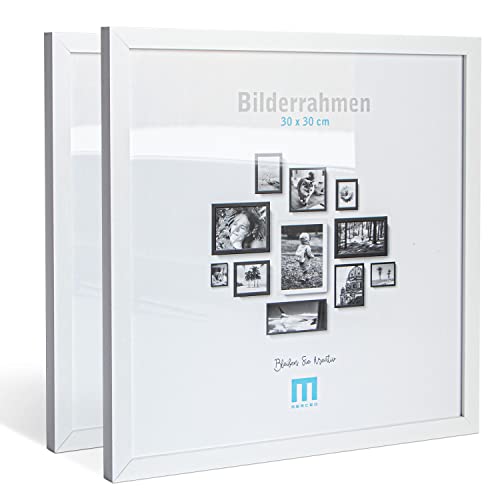 M MERCEO 2 STK. Bilderrahmen 30x30cm in weiß aus MDF, minimalistisch & modern für Fotos & Bilder. Inkl. Acrylglasschutz. Eignet Sich als Tisch-Aufsteller und für die Wand, Hochformat oder Querformat. M MERCEO 2 STK. Bilderrahmen 30x30cm in weiß aus MDF, minimalistisch & modern für Fotos & Bilder. Inkl. Acrylglasschutz. Eignet Sich als Tisch-Aufsteller und für die Wand, Hochformat oder Querformat. von M MERCEO