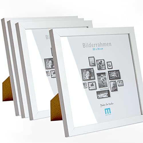 M MERCEO 4 STK. Bilderrahmen 20x20cm in weiß aus MDF, minimalistisch & modern für Fotos & Bilder. Inkl. Acrylglasschutz. Eignet Sich als Tisch-Aufsteller und für die Wand, Hochformat oder Querformat. M MERCEO 4 STK. Bilderrahmen 20x20cm in weiß aus MDF, minimalistisch & modern für Fotos & Bilder. Inkl. Acrylglasschutz. Eignet Sich als Tisch-Aufsteller und für die Wand, Hochformat oder Querformat. von M MERCEO