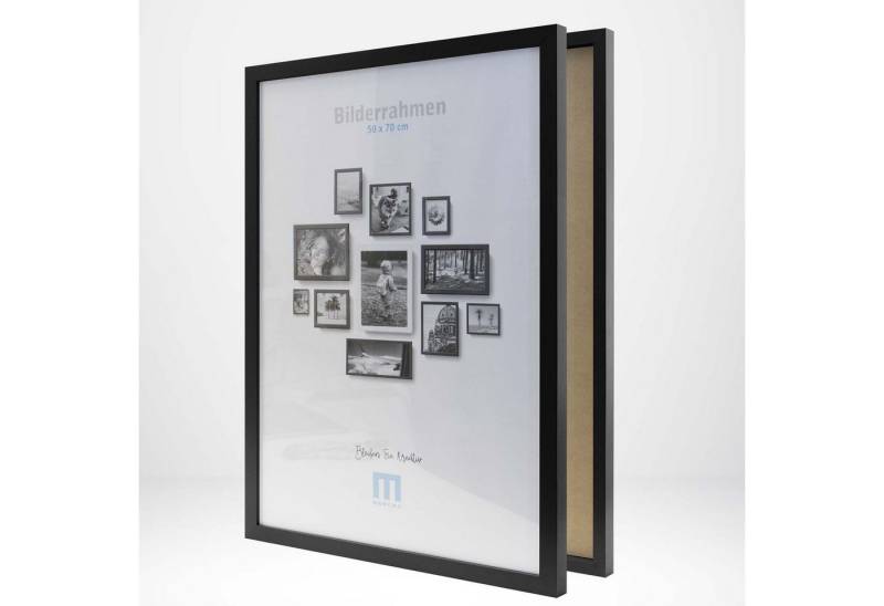M MERCEO Bilderrahmen, (3 St), 3x Moderner Bilderrahmen aus MDF 50x70cm schwarz inkl. Acrylglasschutz von M MERCEO