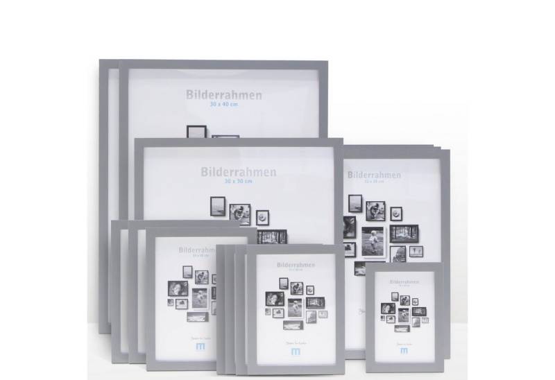M MERCEO Bilderrahmen, 14-tlg. Bilderrahmen-Set Grau (10x15cm bis 30x40cm) von M MERCEO