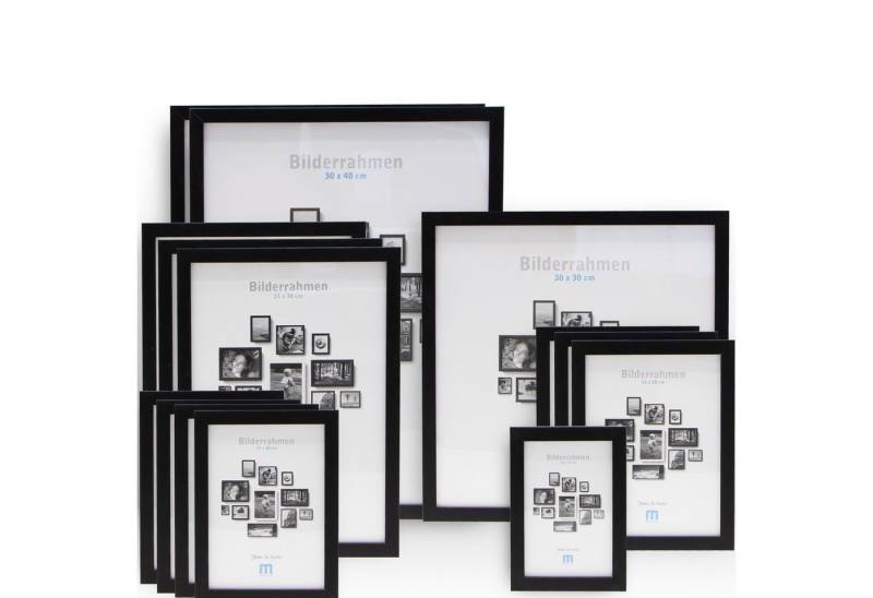 M MERCEO Bilderrahmen, 14-tlg. Bilderrahmen-Set Schwarz (10x15cm bis 30x40cm) von M MERCEO