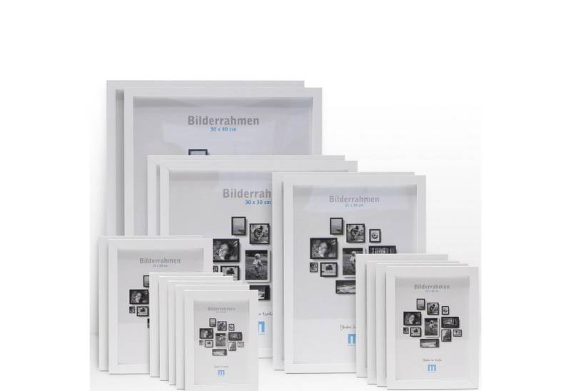 M MERCEO Bilderrahmen, 17-tlg. Bilderrahmen-Set Weiß (10x15cm bis 30x40cm) von M MERCEO