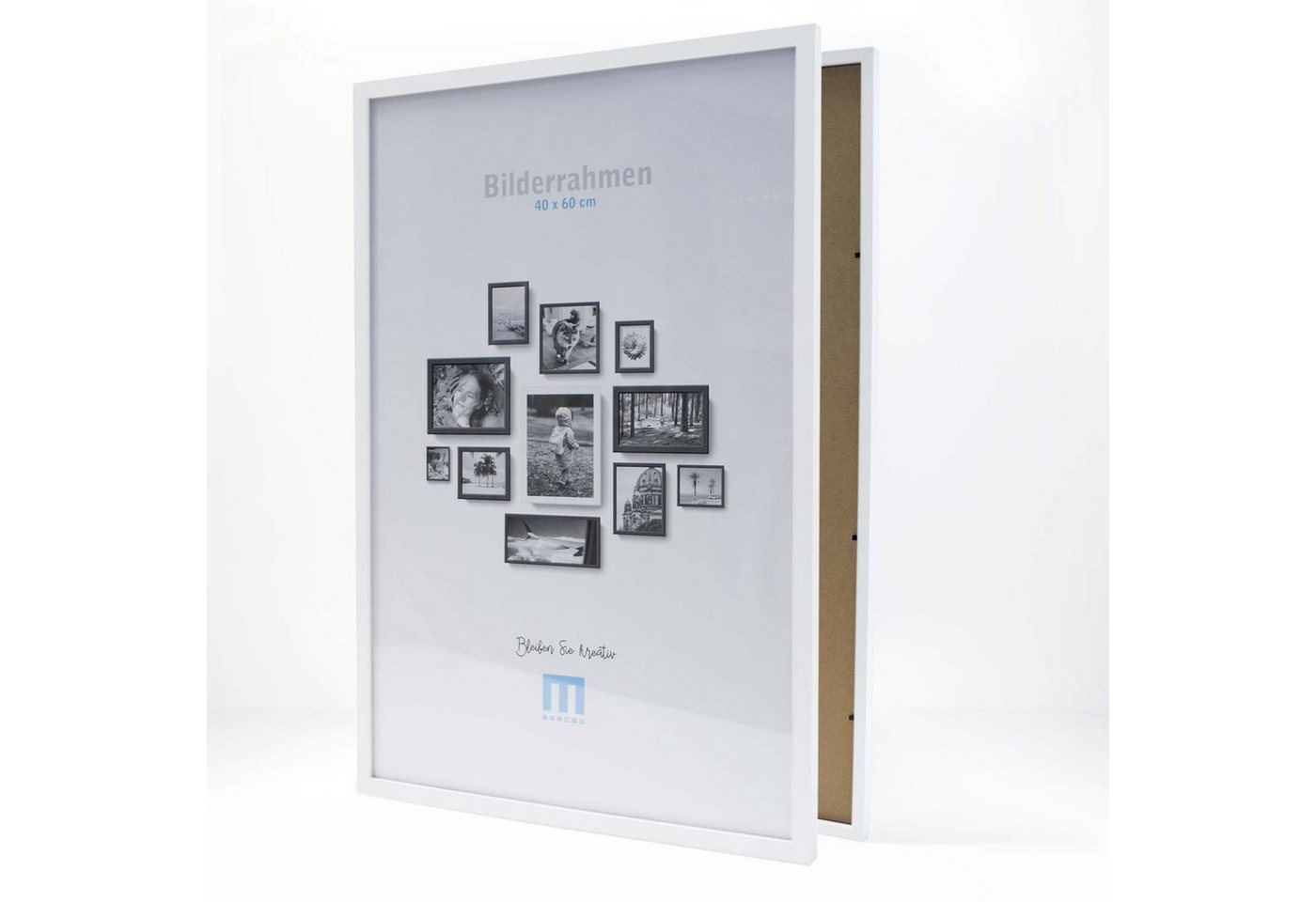 M MERCEO Bilderrahmen, 2er Set 40x60cm Bilderrahmen in weiß (MDF, Acrylglas, Wandhalterung) von M MERCEO