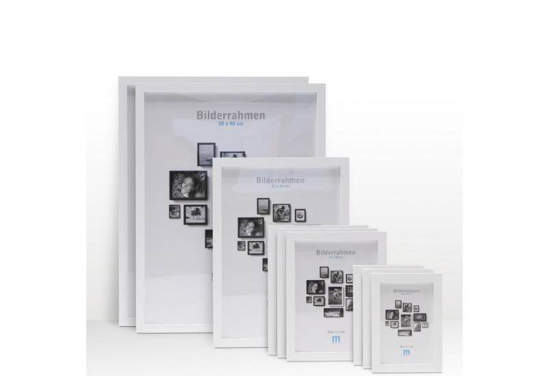 M MERCEO Bilderrahmen, 9-tlg. Bilderrahmen-Set Weiß (10x15cm bis 30x40cm) von M MERCEO