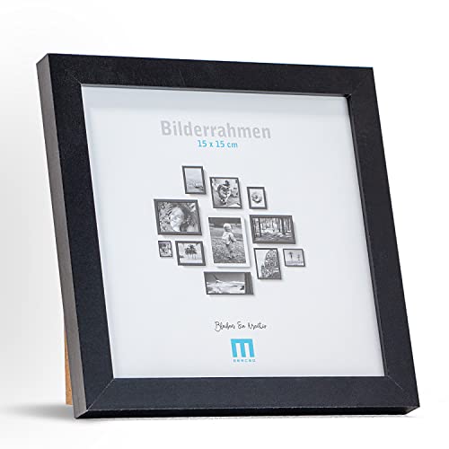 Zeitlos, moderner Bilderrahmen aus MDF, schwarz für 15x15 cm kleine Fotos und Bilder. Inkl. Acrylglasschutz. Er eignet sich als Tisch-Aufsteller und für die Wand, im Hochformat oder Querformat. Zeitlos, moderner Bilderrahmen aus MDF, schwarz für 15x15 cm kleine Fotos und Bilder. Inkl. Acrylglasschutz. Er eignet sich als Tisch-Aufsteller und für die Wand, im Hochformat oder Querformat. von M MERCEO