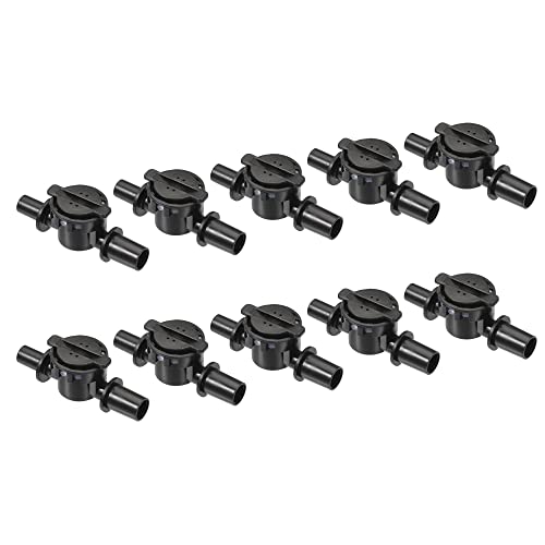 M METERXITY 10 Paket Anti Tropf Gerät – Universeller Kugelhahn Tropfbewässerung Kunststoff Anwendbar für Tropf Bewässerung und Aquarien (8 x 6mm Schwarz) von M METERXITY