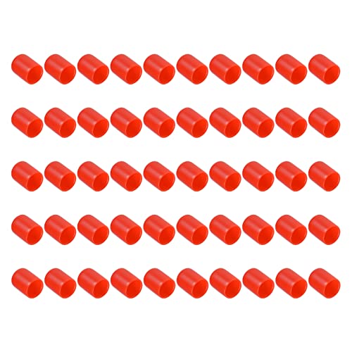 M METERXITY 100 Pack Gummi Endkappen - Runde Beschützer Anwendung für Draußen Schrauben Gewinde (13mm ID Rot) von M METERXITY