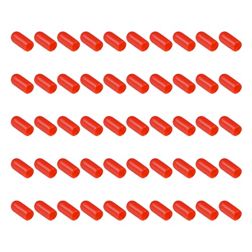 M METERXITY 100 Pack Gummi Endkappen - Runde Beschützer Anwendung für Draußen Schrauben Gewinde (5mm ID Rot) von M METERXITY