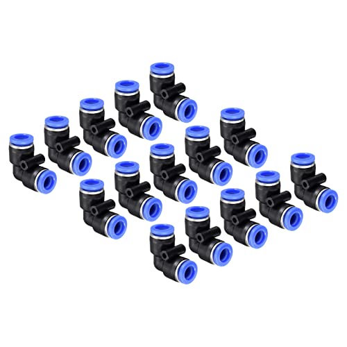 M METERXITY 15 Pack Winkel Push für Verbinden Rohr Anschluss - Pneumatisch Luft Push Schnell Verbinden Anwenden Rohr Verbindung (8mm AD Blau) von M METERXITY