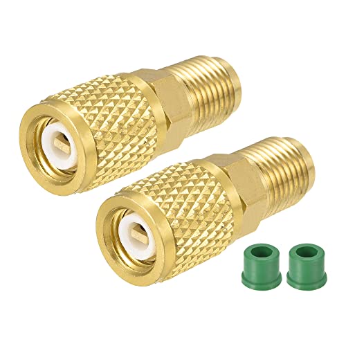 M METERXITY 2 Pack Messing Leitung Fitting Reduzierer Adapter - Gerade Messing Adapter Dichtes Verbindung Anwendung für Luft Klimaanlage (5/16SAE Stecker an 1/4SAE Buchse) von M METERXITY