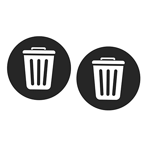 M METERXITY 2 Pack Mülleimer Aufkleber - Mülleimer Klassifizierung Zeichen Aufkleber Ordnen Papierkorb Anwendung Haus Büro Küche Abfall Verwendung (5" Schwarz) von M METERXITY