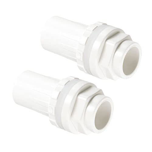 M METERXITY 2 Pack PVC 1/2" Außengewinde Rohr Fitting - Wasser Rohr Anschluss DN15 Gerades Rohr Verbindung Anwendung Wasser Tank (0.8" Weiß) von M METERXITY