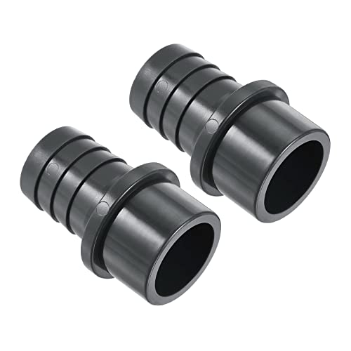 M METERXITY 2 Pack PVC Rohr Fitting - Wasser Rohr Steckverbinder 32mm Widerhaken Gerade Leitung Gelenk Anwendung für Draußen/Garten/Schwimmbad (AD 40mm Schwarz) von M METERXITY