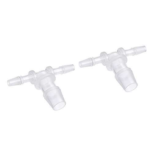 M METERXITY 2 Pack Schlauch Anschlüsse - 4x10x4mm AD T-Stück Plastik Rohr Anschlüsse Anwenden zu Wasser Kraftstoff Durchsichtig (T Förmig 3 Wege) von M METERXITY