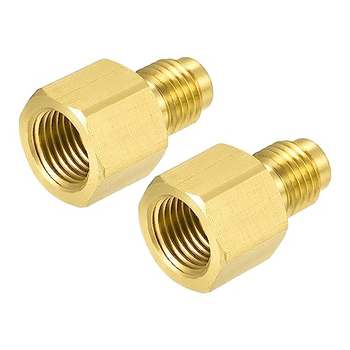 M METERXITY 2 Packung Messing Rohr Fitting Reduzierstück Adapter - Gerades Reduzierstück Kupplung Dichte Verbindung Anwenden Schlauch Tank (1/4SAE Stecker G1/4 Buchse Gelb) von M METERXITY