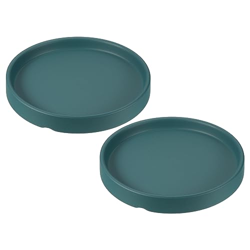 M METERXITY 2Stk Pflanzen Untersetzer – Runde Drainageschale Keramik Anbringung Pflanzgefäß Freien/Garten(4.5" Cyan) von M METERXITY