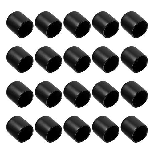 M METERXITY 20 Pack Gummi Endkappen - Runde Beschützer Anwendung für Draußen Schrauben Gewinde (17mm ID Schwarz) von M METERXITY