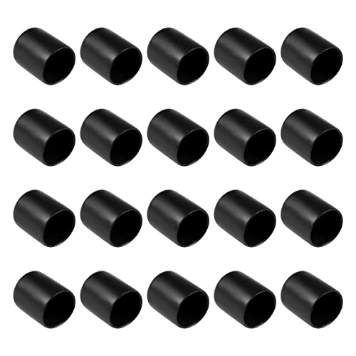 M METERXITY 20 Pack Gummi Endkappen - Runde Beschützer Anwendung für Draußen Schrauben Gewinde (20mm ID Schwarz) von M METERXITY