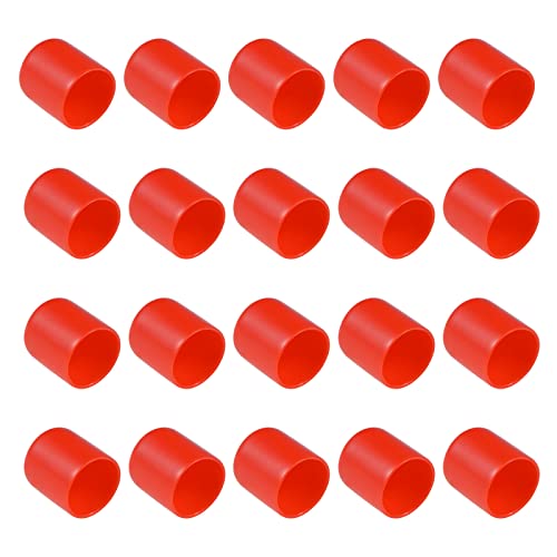 M METERXITY 20Pack Gummi Endkappen - Runde Schutzvorrichtungen Anwendung Außen Schrauben Gewinde (27mm ID Rot) von M METERXITY