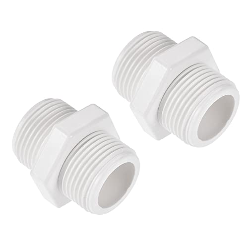 M METERXITY 2Stk PVC Außengewinde Rohr Verschraubung - Hex G3/4 Außen Gewinde Adapter Schlauch Verbindung Schnell Kupplung Adapter Anwenden auf Aquarien (0.58 Zoll Weiß) von M METERXITY