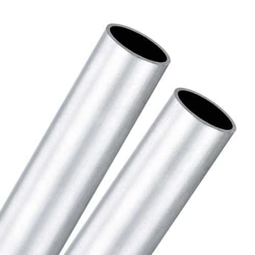 M METERXITY 2er-Pack 100mm 6063 Aluminium Rundrohr, 19mm ID 22mm OD Nahtloses Aluminiumrohr für Bau/Maschinenbau/DIY-Basteln, Metallgerades Rohr [0,75"x0,87"x4"] von M METERXITY