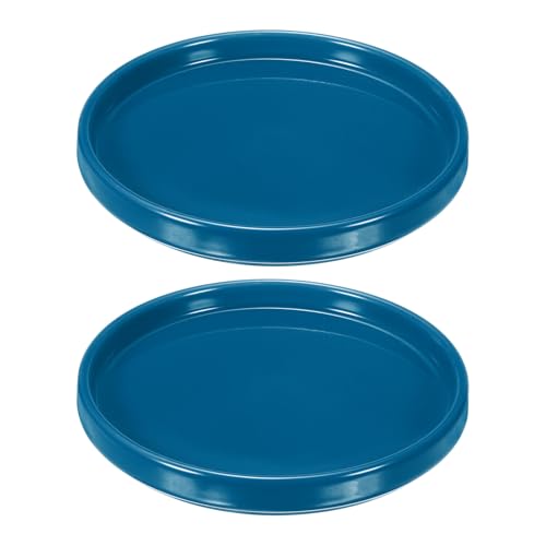 M METERXITY 2er-Pack Keramik-Blumentopf-Untersetzer, 5,4 Zoll OD Runde Pflanzentopf-Untersetzer Blumentopf-Untersetzer für den Innen- und Außenbereich, Keramik-Abtropfschale [Blau] von M METERXITY
