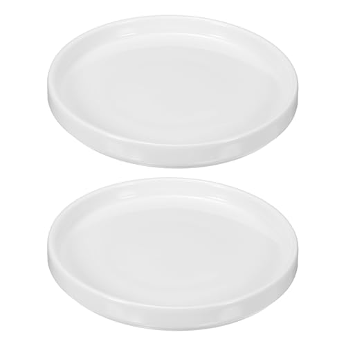 M METERXITY 2er-Pack Keramik Pflanzuntersetzer, 5,4 Zoll OD Runde Pflanzuntersetzer Blumentopf Untersetzer für den Innen- und Außenbereich, Keramik Ablage [Weiß] von M METERXITY