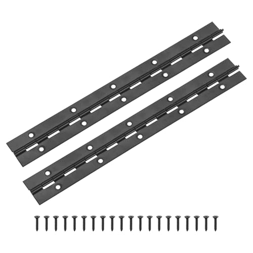 M METERXITY 2er-Pack Klavierbänder 10 Zoll / 250mm Edelstahl Durchgehende Klavierbänder Mit Löchern Für Aufbewahrungskästen [1 2x 0 04 Zoll / 30x 1mm Öffnungsweite Dicke Schwarz] von M METERXITY