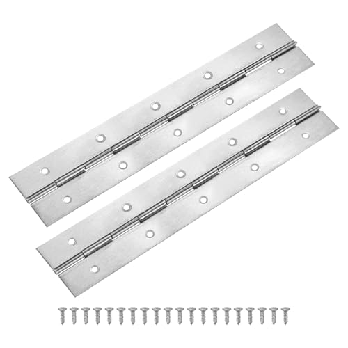 M METERXITY 2er Pack Klavierbänder 10 Zoll 250mm Edelstahl Durchgehende Klavierscharniere Mit Löchern Und Schrauben Für Schranktüren [2x 0 04 Zoll 50x 1mm Offene Breite Dicke Silberton] von M METERXITY