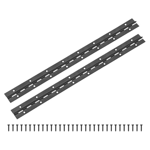 M METERXITY 2er Pack Klavierbänder 16 Zoll / 400mm Edelstahl Durchgehende Klavierbänder Mit Löchern Und Schrauben Für Aufbewahrungsbox [1 2x 0 04"/ 30x 1mm Offene Breite Dicke Schwarz] von M METERXITY