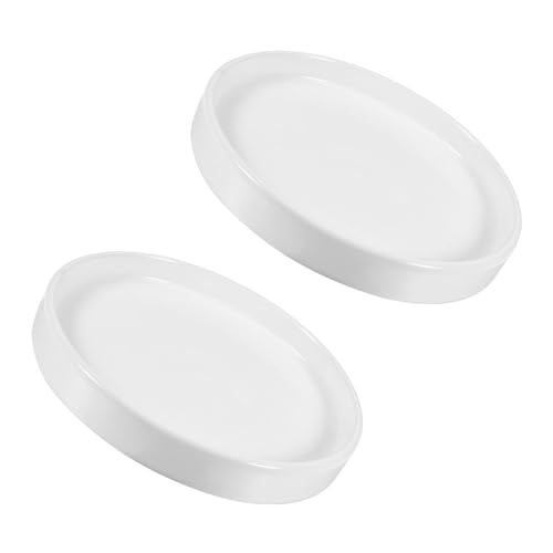M METERXITY 2er Pack Pflanzuntersetzer - Keramik runder Pflanztopf Untersetzer Sukkulenten Blumentopf Ablaufschale für Innen- und Außenbereich (6,5 Zoll, Weiß) von M METERXITY