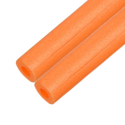 M METERXITY 2er-Pack Rohrisolierungsschaumrohr, 17 x 2,4" (L x OD) Schaumrohrabdeckungen, Vorgeschnittene Klemmschaumschutz für Polsterung / Stoßstangen-Eckenschutz / Griffwasserrohre [Orange] von M METERXITY