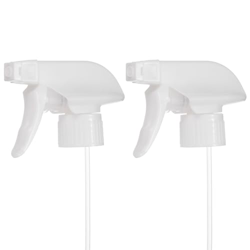 M METERXITY 2er-Pack Sprühflaschen-Ersatzdüsen Kunststoff Anti-Leck Trigger Sprühdüsen Sprühflaschendeckel für Haus/Gartenreinigung [Passend für Standard 28/410 Flaschenhals, Reinweiß] von M METERXITY