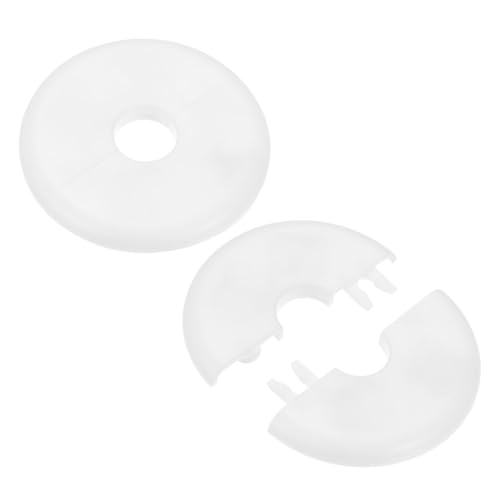 M METERXITY 2er-Pack Wand-Split-Flansch, für 0,6 Zoll/16mm Außendurchmesser Rohr ABS Rund Selbstklebende Abdeckplatten für Wasserrohr/Armatur [Weiß] von M METERXITY