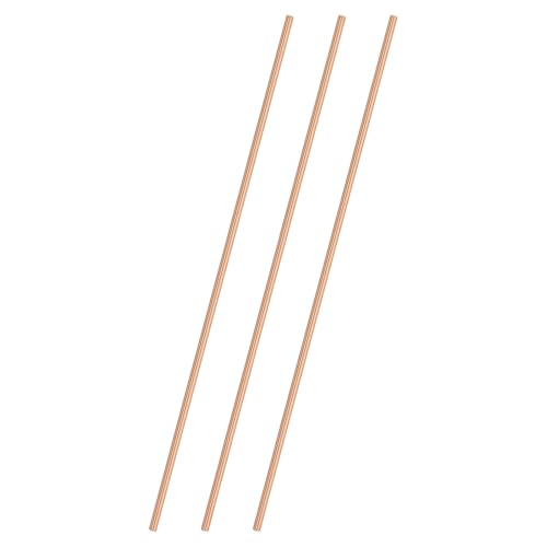 M METERXITY 3-Pack Kupfer Rundstab 3mm Durchmesser 7.87 Zoll Länge T2 Lager Massivstab Drehbankstab Für Metallhandwerk DIY/Gartenbau/Industrie/Dekoration Reines Kupferrohr von M METERXITY