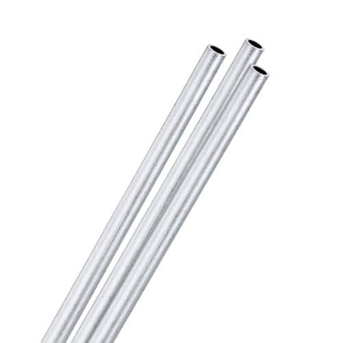 M METERXITY 3er-Pack 300mm 6063 Aluminium Rundrohr, 5mm ID 7mm OD Nahtloses Aluminiumrohr für Bau/Maschinenbau/DIY-Basteln, Metallgerades Rohr [0,2"x0,28"x12"] von M METERXITY