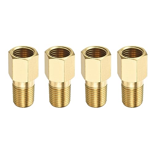 M METERXITY 4 Pack Erweiterung Anschluss Rohrleitung Fitting - Messing Sechskant Kupplung Konverter Adapter Anwendung Industriell Benutzen (G1/4 Buchse an G1/4 Männlich 35mm Golden) von M METERXITY