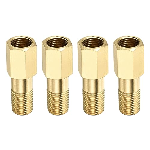 M METERXITY 4 Pack Erweiterung Anschluss Rohrleitung Fitting - Messing Sechskant Kupplung Konverter Adapter Anwendung Industriell Benutzen (G1/8 Buchse an G1/8 Männlich 35mm Golden) von M METERXITY