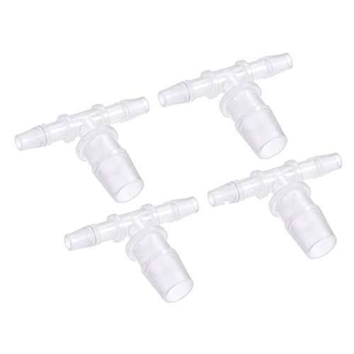 M METERXITY 4Stk Schlaucharmaturen 6x12x6mm ADT Stück Kunststoff Rohr Verbinder für Kraftstoffwasser Transparent(T Förmig 3 Wege) von M METERXITY