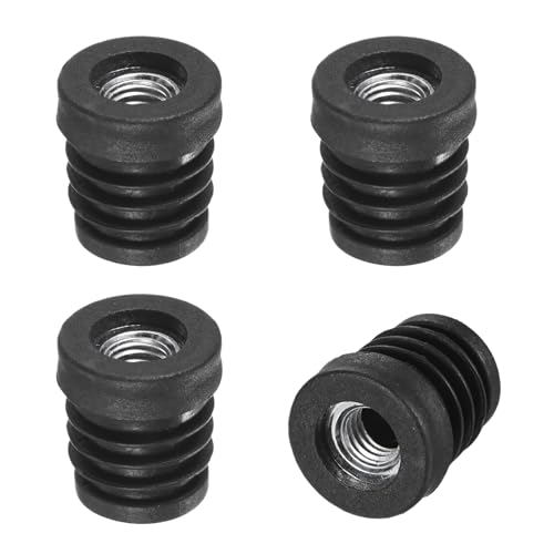 M METERXITY 4er-Pack Einsätze für runde Rohre mit M8 Gewinde, 3/4" (19mm) OD Kunststoffrohr-Einsatz für Stuhl/Tisch/Rolle, Rohr-Endkappe Bodenschutz Metallmöbelbeine Gleitstecker von M METERXITY