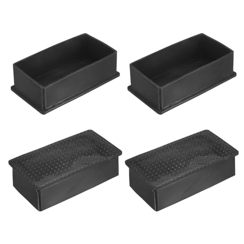 M METERXITY 4er-Pack Rechteckige Stuhlbeinkappen, 2 x 3,94" (50 x 100mm) PVC Stuhlbeinschoner für Stühle/Tische/Betten, Möbelfußabdeckungen rutschfeste Endkappen von M METERXITY