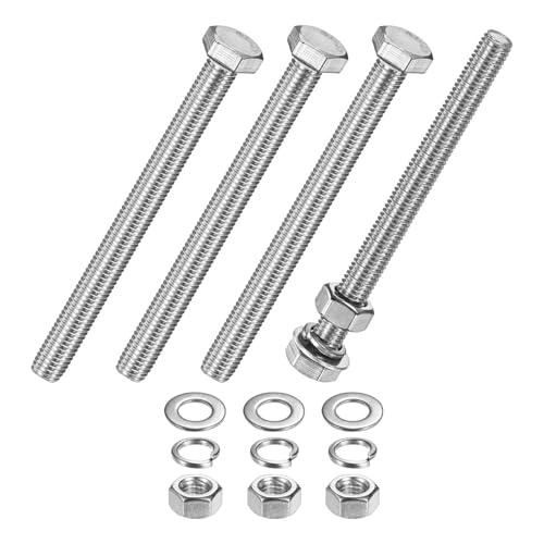 M METERXITY 4er-Pack Sechskopfschraube mit Muttern Flach- & Sicherungsscheiben M10x120mm Edelstahlschrauben und Muttern Set Vollgewinde Metrische Schrauben Sortiment für Ausrüstung/Maschinen M METERXITY 4er-Pack Sechskopfschraube mit Muttern Flach- & Sicherungsscheiben M10x120mm Edelstahlschrauben und Muttern Set Vollgewinde Metrische Schrauben Sortiment für Ausrüstung/Maschinen von M METERXITY