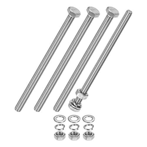 M METERXITY 4er-Pack Sechskopfschraube mit Muttern Flach- & Sicherungsscheiben M6x100mm Edelstahlschrauben und Muttern Set Vollgewinde Metrische Schrauben Sortiment für Ausrüstung/Maschinen M METERXITY 4er-Pack Sechskopfschraube mit Muttern Flach- & Sicherungsscheiben M6x100mm Edelstahlschrauben und Muttern Set Vollgewinde Metrische Schrauben Sortiment für Ausrüstung/Maschinen von M METERXITY